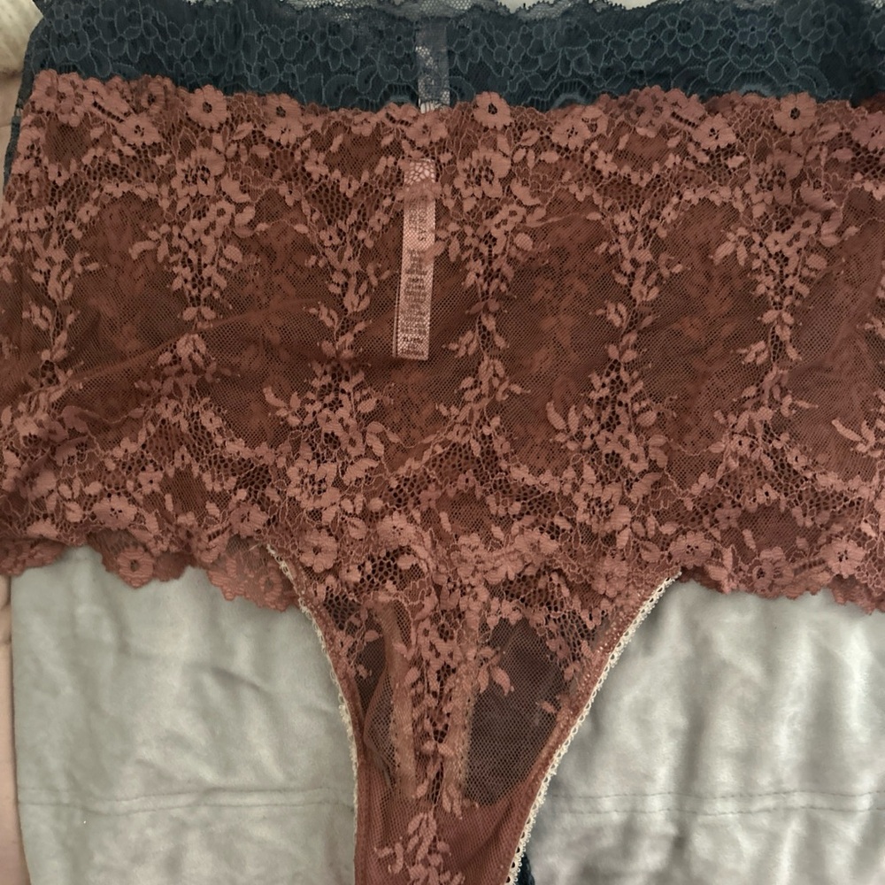 Victoria's Secret Lace Panties in Brown and Black
